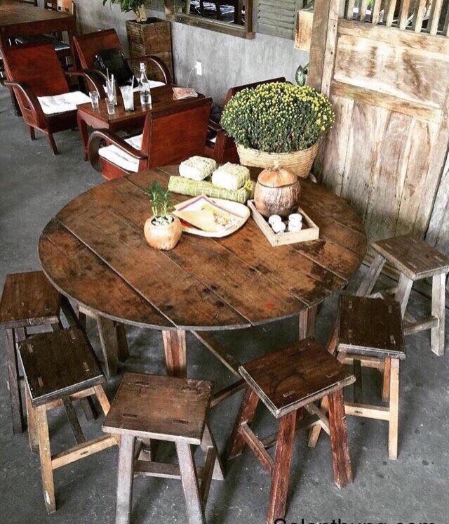 bàn gỗ vintage